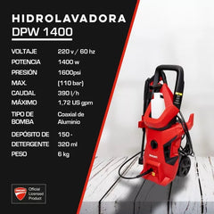 Hidrolavadora DPW 1400 Ducati 80 bar