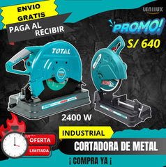 CORTADORA DE METAL INDUSTRIAL 14 PULGADAS 220V 2400W 3900RPM