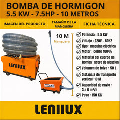 BOMBA DE HORMIGON 5.5 KW / 7.5 HP
